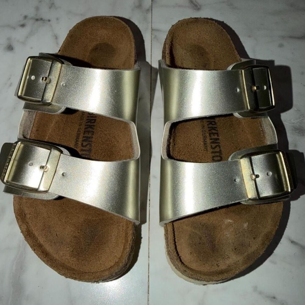 Birkenstock-kids Women's Gold and Silver Sandals